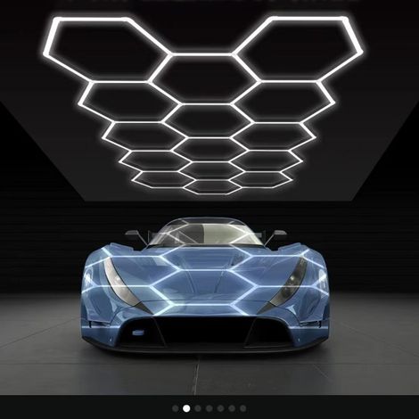 Luminaire LED hexagonal pour garage AC220V 17280LM 6500K ultra-lumineux, idéal pour les garages, les entrepôts, les sous-sols, les salles de conférence, les gymnases, les ateliers de detailing automob (1/5)