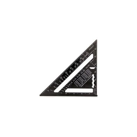 Règle triangulaire noire de 7 pouces, équerre de charpentier, en alliage d'aluminium, outil de mesure de haute précision pour les ingénieurs charpentiers (1/3)