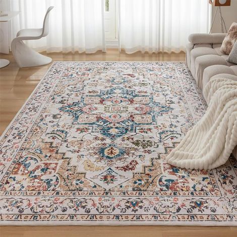 Tapis Salon Lavable Machine Tapis Chambre Pile Courte et Douce (1/5)