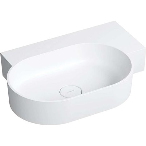 OMNIRES Ovo M+ - Waschbecken 65 x 45 cm, ohne Überlauf, ohne Armaturenloch, rechts, weiß matt OVO645UWPBM (1/5)