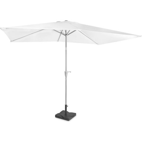 VONROC - Rapallo – Parasol 200x300cm – Blanc – Pied 20kg inclus (1/5)