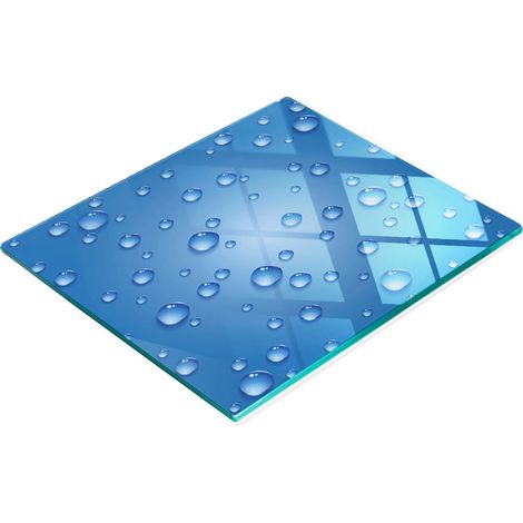 Tabla de cocina de vidrio duradera y elegante con diseño de gotas de agua, 60x52 cm. (1/5)