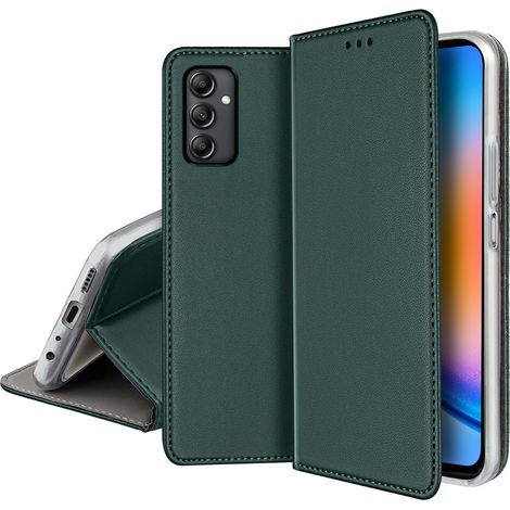 Custodia per Samsung Galaxy A15 4G/A15 5G SMART MAGNETIC BOOK VERDE + Vetro (1/5)