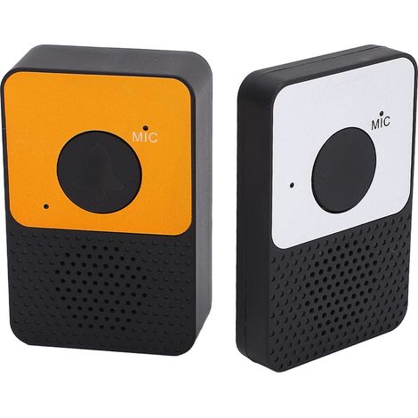 Sonnette sans fil, 8 niveaux de volume, portée de 300 m, résistante à l'eau, flash LED, 4 sonneries, interphone bidirectionnel pour la maison, l'extérieur et le bureau. (1/5)