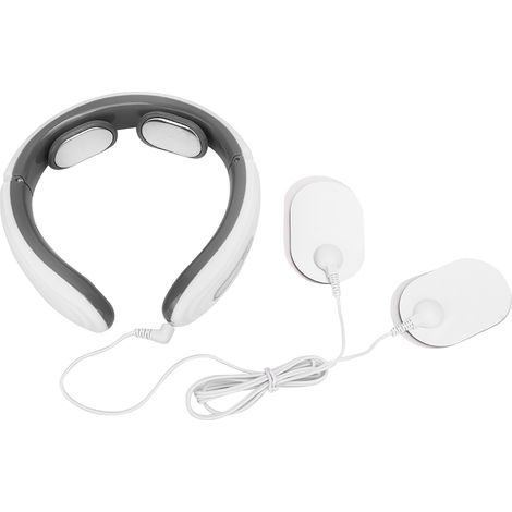 Coussin Massage Cervical Électrique Soulagement Douleur Nuque Épaules Appareil Physiothérapie Blanc (1/5)