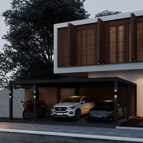 Carport Ombréa (2 veicoli + annesso di stoccaggio) - 6x7m (1/5)