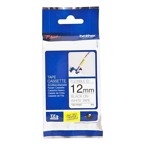 Brother TZe-FX, TZ-FX TZe-FX231 Couleur de ruban: blanc Couleur de police:noir 12 mm 8 m