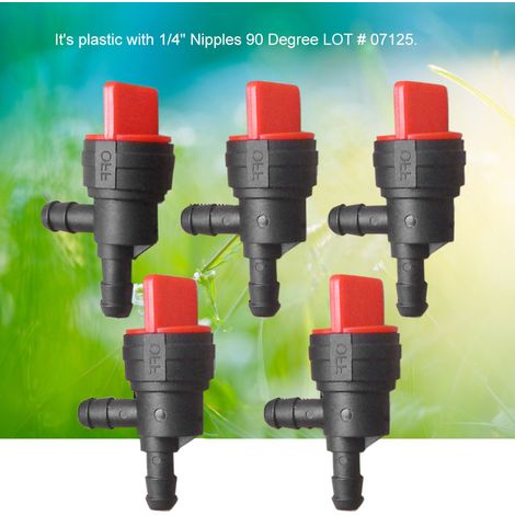 5 pièces pour tondeuse à gazon, vanne d'arrêt de carburant 1/4, interrupteur d'huile direct à 90 degrés (1/5)