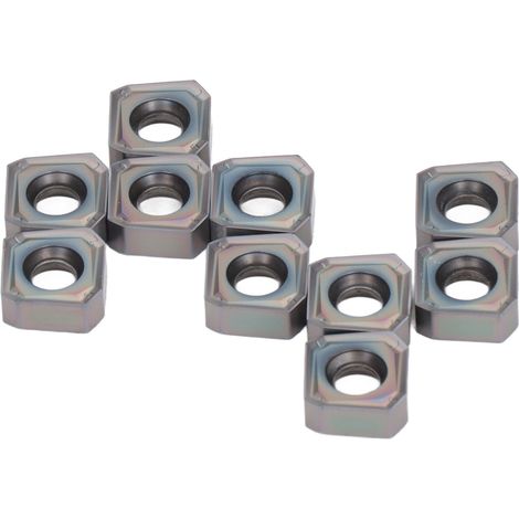 10 Stück Hartmetall-Dreheinsätze, quadratisch beschichtet, Klinge, Holz- und Metallfräsen, CNC-Drehmaschinen-Werkzeughalter (1/5)