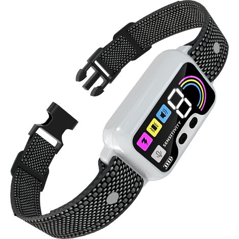 Collier Anti-aboiement - 3 Modes Réglables Choc Statique Vibration Son - 8 Niveaux Intensité - Étanche IP67 - Rechargeable USB - Pour Chiens 3,6 kg à 50 cm Tour de Cou (1/5)