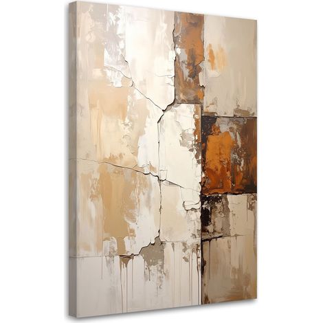Toile Imprimée, Abstraction moderne en beige,20x30 (1/4)