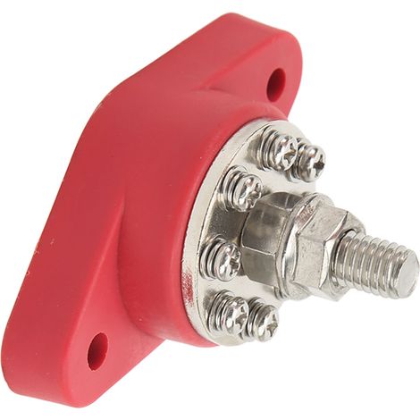 3/8 pouce Rouge M10 Borne Unique Répartiteur de Puissance 12V 48V Bloc Jonction Batterie pour Voitures Camping-cars Navires Camions (1/5)