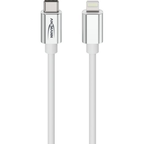 ANSMANN Câble USB C Lightning 120cm Blanc, Compatible iPhone iPad (1/5)