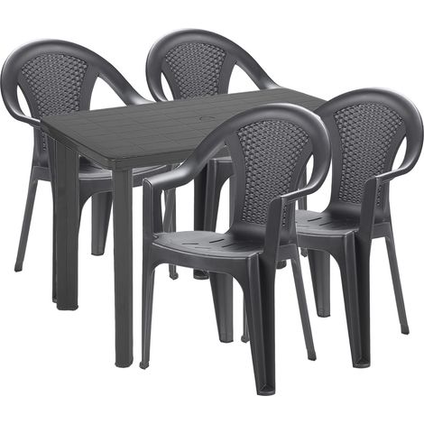 Bistrogarnitur 5-teilig Anthrazit-MFRT036AN+4xMISC128AN
