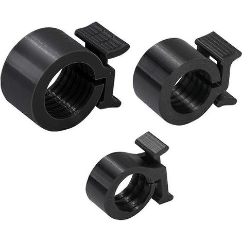 Mini colliers de serrage filetés pour haltères, pinces de verrouillage à visser en plastique pour barre de poids, pour salle de sport à domicile, noir (1/5)