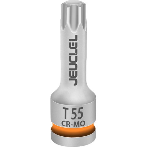 Douille à choc T55 Torx Star 6 points, douille carrée T55 1/2", douille Torx de 7,6 cm de long, en acier Cr-Mo pour rallonger la douille de tournevis (1/5)