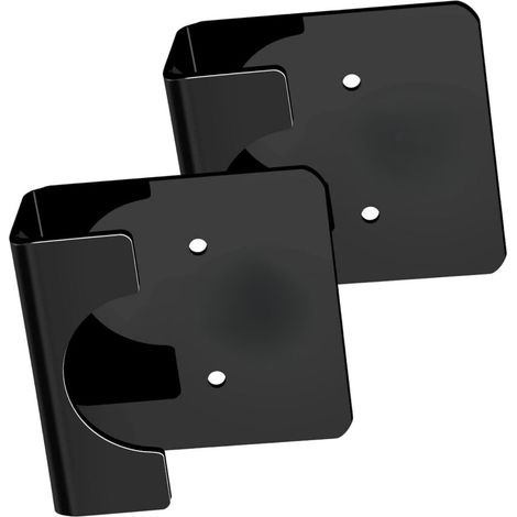 Soportes de barra para cortina de ducha de acrílico resistente, 2 unidades, color negro. (1/4)