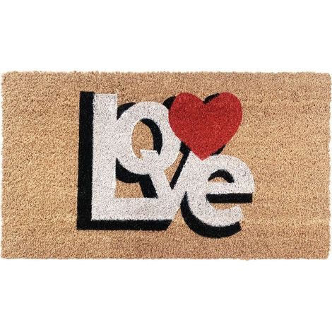 Paillasson Coco 38x68 Cm Antidérapant Tapis Rectangulaire Extérieur Porte Entrée - F (1/3)