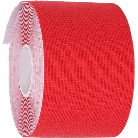 Bande de kinésiologie élastique pour le soutien musculaire, bande de compression athlétique en rouleau pour la physiothérapie et les athlètes (rouge) (1/5)