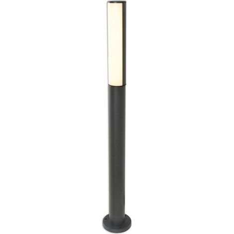 Borne lumineuse extérieure LED, potelet d'allée fin en métal et plastique, anthracite - PANGIVO (1/5)
