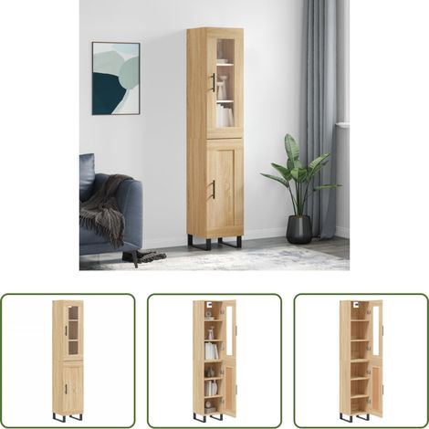 Buffet en bois - Buffet haut Chêne sonoma 34,5x34x180 cm Bois d'ingénierie (1/5)
