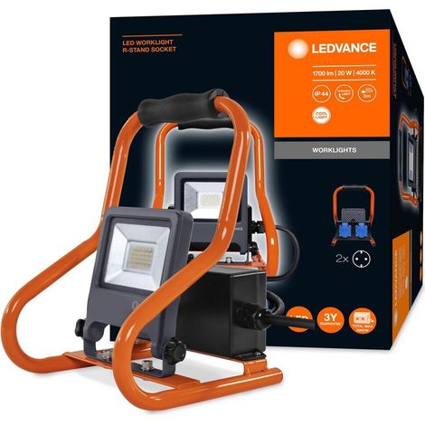 LEDVANCE LED Arbeitslicht, Leuchte für Außenanwendungen, Kaltweiß, R-Stand, LED Worklight (1/3)