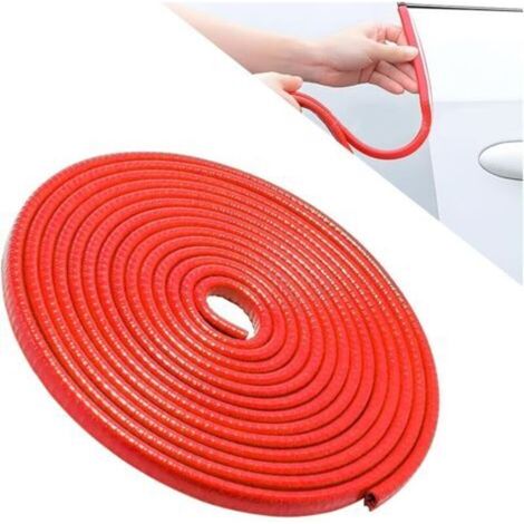 (Red, 5 meters) Automotive rubber seals, aluminum door edge protectors, general automotive exterior accessories (1/5)