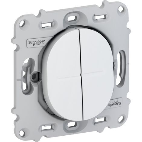 Lot de 40 double va-et-vient - Connexion automatique - Blanc - Ovalis - S263214 - Schneider (1/2)
