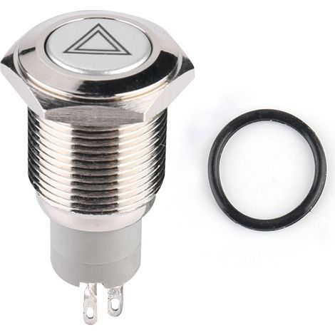 Push-button switch, 16 mm / 0.6 inch 12V switch, easy installation with rubber coil for automotive use (1/5)