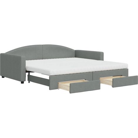 Maison Exclusive - Divano Letto Estraibile Cassetti Grigio Scuro 100x200cm Tessuto