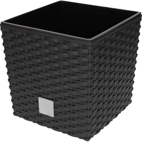 KOTARBAU Pot de Fleurs 170 mm Cache-Pot avec Pot Intérieur pour Culture de Plantes Anthracite (1/5)