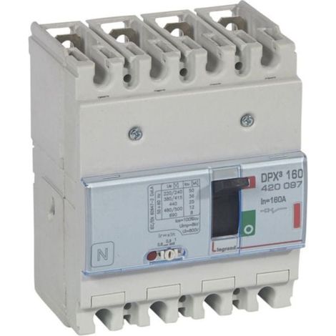 Disjoncteur magnétothermique DPX³160 pouvoir de coupure 36kA 400V - 4P - 160A - LEGRAND
