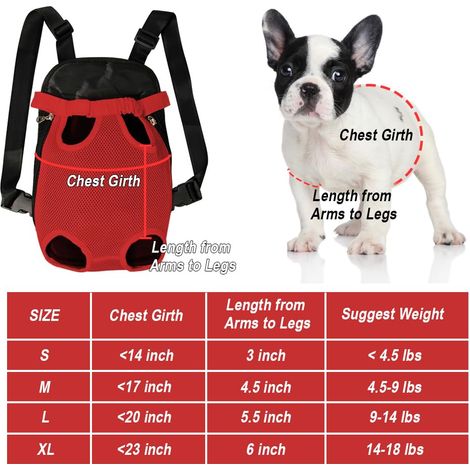 Sac de transport pour chien, pattes de l'animal sur le devant, sac de voyage pour chat, sac à dos ajustable pour chiot, mains libres pour chiens et chats de petite et moyenne taille, promenade, voyage (1/3)