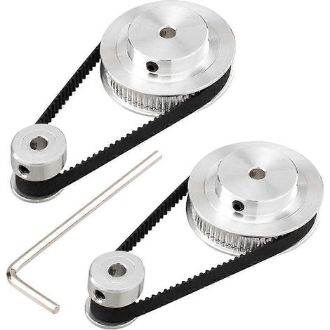 Kit de 2 poulies synchrones 20 et 60 dents, alésage 5 mm, en aluminium, longueur 200 mm, largeur 6 mm, édition 527 (1/5)