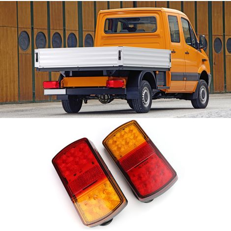 Lot de 2 feux de position latéraux pour camion 12 V, 12 LED bicolores 6000 K haute luminosité (1/5)
