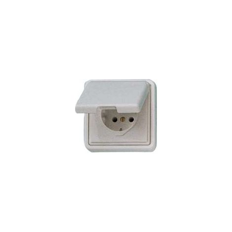 Prise Schuko étanche encastrée Kopp 16A 250V avec clapet, IP44