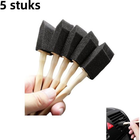 Brosse de nettoyage 5 pièces pour grilles de climatisation automobile - Brosse de nettoyage de précision pour le nettoyage et ... (1/5)