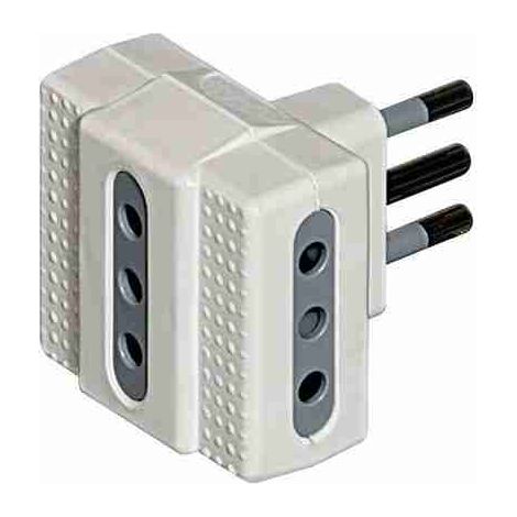 Adaptador TRIS BTIS3603DE - 3 tomas de 10 A y enchufe de 10 A - blanco