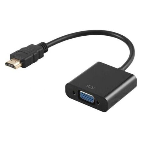 Adaptateur HDMI vers VGA avec audio 3,5 mm et port micro USB Convertisseur plaqué or HDTV actif 1080p, comprend un câble audio et un câble micro USB
