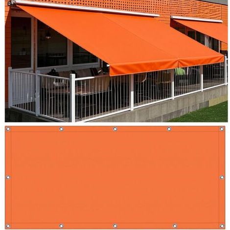 Voile d'ombrage Imperméable Rectangulaire 1mx1m, Toile Ombrage UV Protection en PES Durable pour Terrasse, Jardin, Balcon, Patio - Orange avec Oeillets et Cordons (1/5)