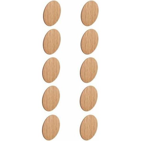 10x cache vis autocollant adhésif couleur bois hêtre marron diamètre 13mm - 10x cache vis autocollant adhésif couleur bois hêtre marron diamètre 13mm (1/2)