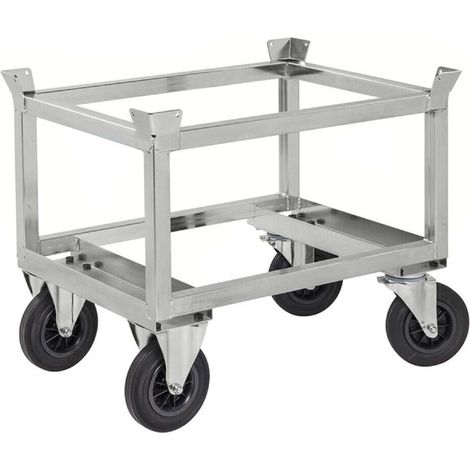 Carrello porta pallet, Elettro galvanizzato, L x P x H (mm) 846 x 646 x 700