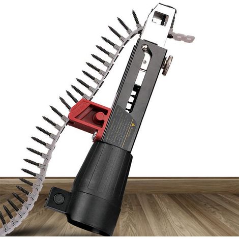 Alimentador automático de tornillos para taladros eléctricos en paneles de yeso y madera, taladro de cadena con alimentador automático de tornillos, longitud de tornillo ajustable de 230 mm, acero ino (1/5)