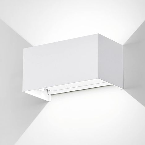Applique Murale d'Intérieur Extérieur 24W - Blanc Froid 6000K, IP65 Étanche - Angle de Faisceau Haut Bas Réglable, Design Moderne,  Blanc (1/4)