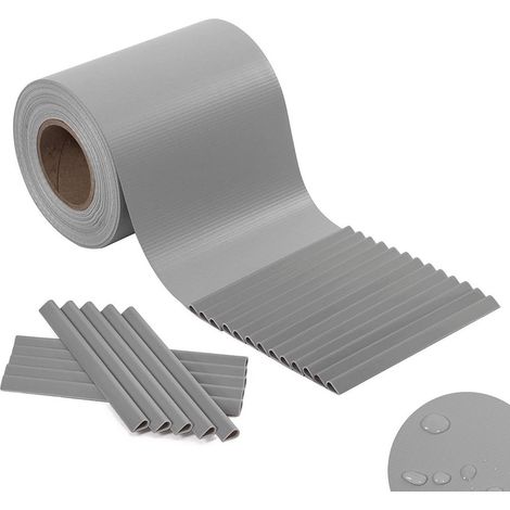 Frangivista Recinzione in PVC Grigio Chiaro, Telo Oscurante per Balcone 19cm x 35m, Strisce Protezione della Privacy per Giardino Incluse 25 clip di fissaggio