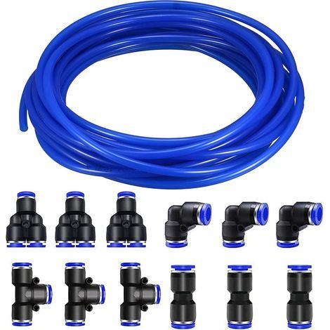 10m Polyuréthane PU Pneumatique Tuyau,PU Tuyau air,Tuyau d'air pneumatique Raccord,connecteur pneumatique 4mm Tuyau de raccords rapides fixations pneumatique Push dans( Y+T+I Type Combo) (1/5)