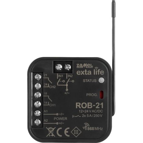 récepteur de portail zamel rob-21 compatible smartphone ouverture partielle