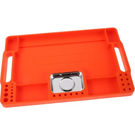 Organisateur de Silicone Flexible avec Plateau Inox Antidérapant Résistant Haute Température Plateau Porte-outils Portable pour Réparation Automobile (1/5)