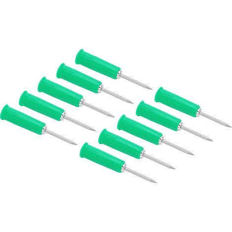 Packung mit 10 Bananensteckern mit durchdringender Spitze, 2-mm-auf-4-mm-PVC-Adapterbuchse, isolierte Stifte für Multimeter, grün (1/5)