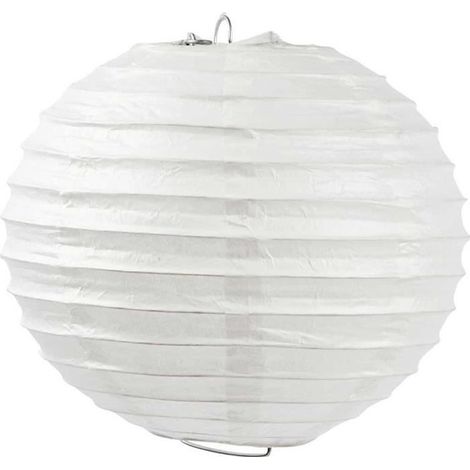 Abat-jour en papier de riz avec armature métal - Réf 500280 - Blanc - Adulte - Classique - Intemporel